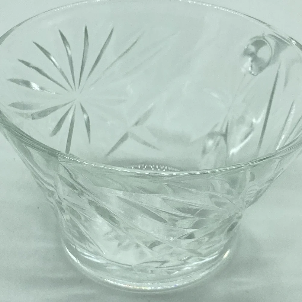 Anchor Hocking Prescut EAPC Star Of David Clear Punch Cups Set Of 5 Retro MCM
